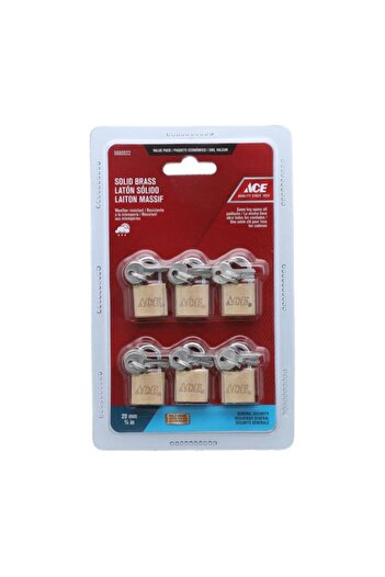 Generic ACE 6-Piece Brass Padlocks with Key