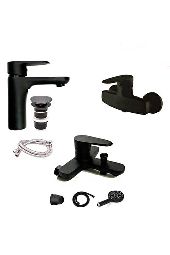 AKSU Axo Black Mixer Set, Three Mixers