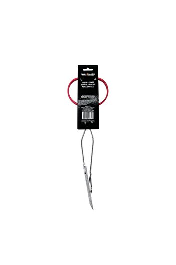 Generic Grill Mark Dishwasher Safe Stainless Steel Spatula Tongs Silver and Red 36cm 8997871