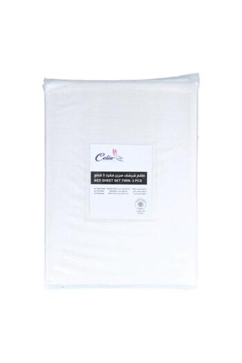 Generic Celia 3-Piece Superior Quality Elegant Bedsheet Set White Twin NH2201