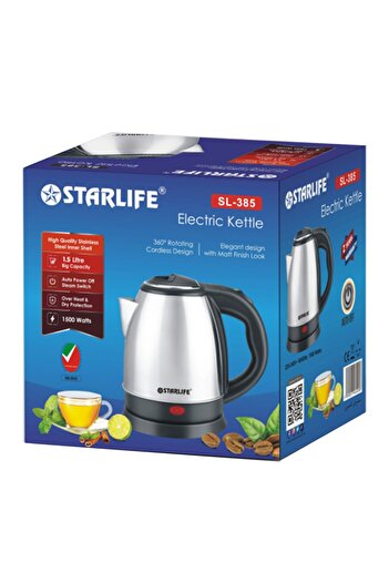 Generic Stargold 1.5l Electric Kettle With 1500w Power, Stainless Steel, Auto Shut-off
