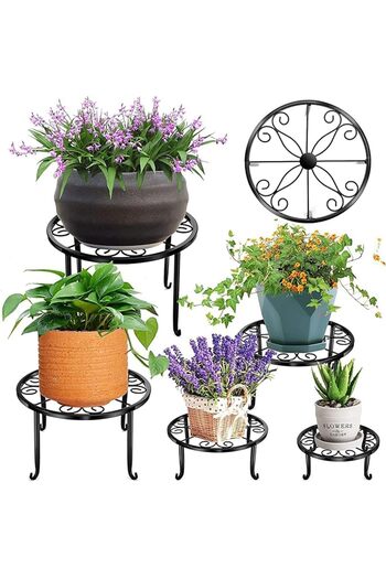 COOYA 5-piece plant stand set,metal,anti-rust coating,sturdy and durable,suitable for garden and balcony
