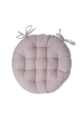 Generic atmosphera Premium Quality Cotton Round Chair Pad Linen 38 x 38cm 131649D