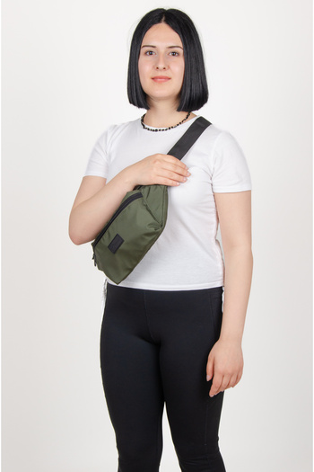 KAFF Khaki Water Resistant Fabric Unisex Bodybag Cross Shoulder Bag -1045