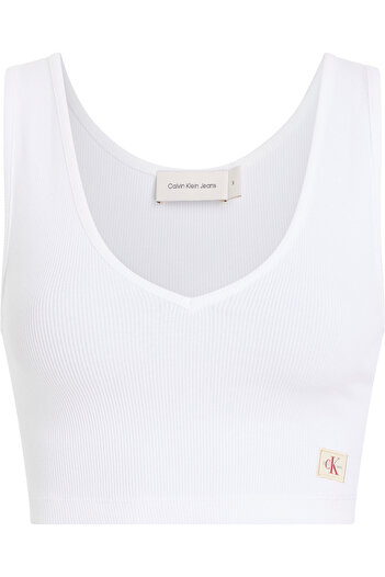 Calvin Klein Calvin Klein Women Brilliant White Ribbed Cotton Bralette Top