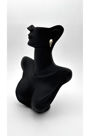 ELİOSA Gold Tarnish-Free (Xupıng) Triangle Detail Steel Earrings