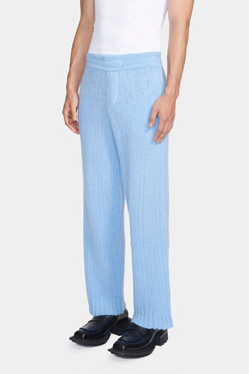 LOUIS GABRIEL NOUCHI KNITTED PANTS - LOUIS GABRIEL NOUCHI - BLUE, M