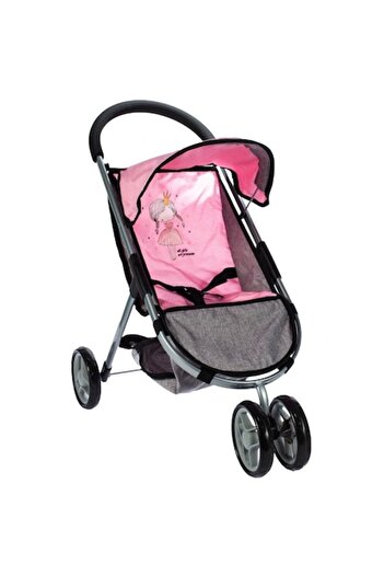 indiggo Cărucior pentru păpuși Little Princess roz-gri