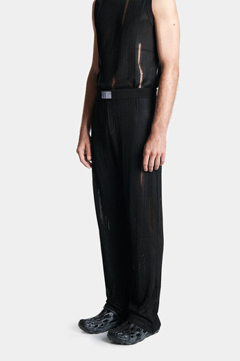LOUIS GABRIEL NOUCHI KNITTED FLARED PANTS - LOUIS GABRIEL NOUCHI - WHITE, M