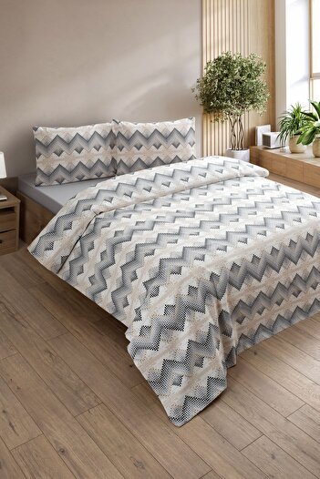 Formeya Lovely Patterned Single Duvet Cover Set - Single Duvet Cover Set with Elastic Sheet