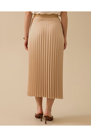 SEÇİL Elastic Waist Pleated Skirt
