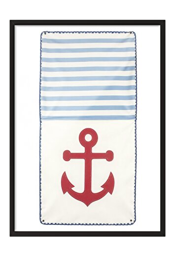 Postifull Black Framed Poster Painting, Red Anchor, Illustration, Red Color Poster, 2025 Summer Selection, No: