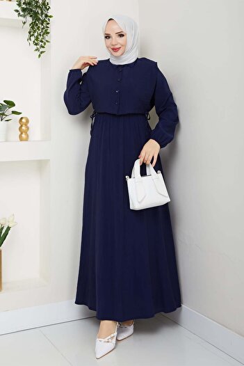 benguen Vest Dress Navy Blue 4735