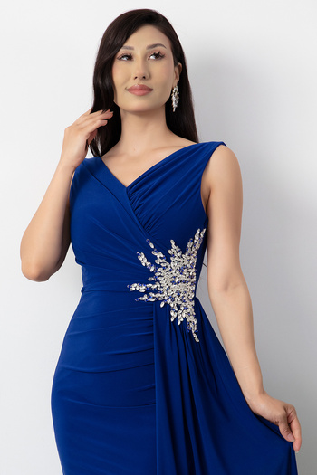 PULLIMM Beli Rhinestone Slit Short Evening Dress 13464