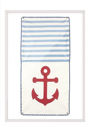 Postifull White Framed Poster Painting, Red Anchor, Illustration, Red Color Poster, 2025 Summer Selection, No: