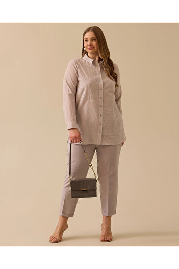 Gala-Xi Plus Size Embroidered Sequin Detailed Tunic