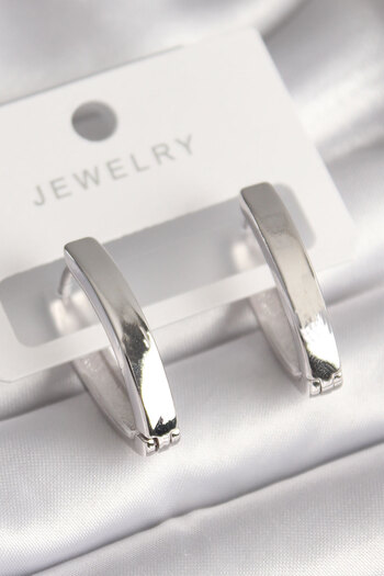 Toptan Bulurum Brass Silver Color Women's Earrings