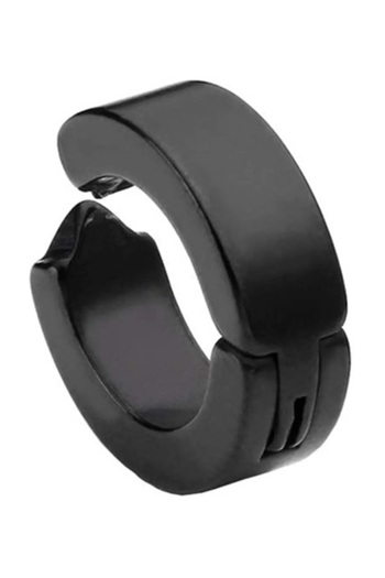 Toptan Bulurum Men's Earring 1 Piece Black Steel Pinched Earring Stainless Steel Black Earring