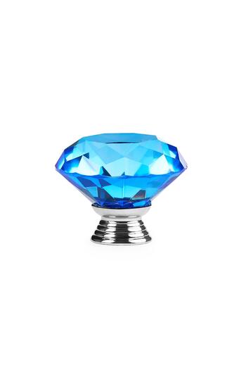 Onuvio Mâner de mobilă ™, tăietură diamantată de lux, cristal K9, 40 mm - albastru