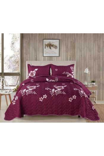 OEM 3-piece floral patterned bedspread for a double bed