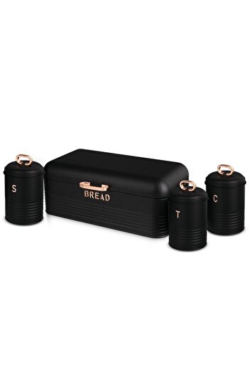Berlinger Haus Bread box and 3 containers Black Rose Collection Berlinger Haus BH 6753