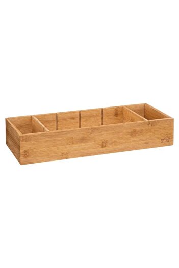 Generic Five Simply Smart Tidy 3-Bin SpSaving Bamboo Storage Modular Organizer Brown