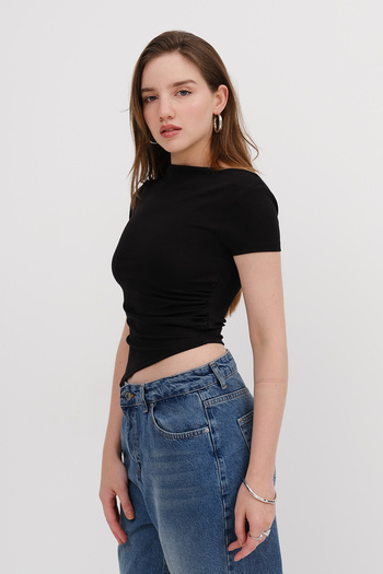 Addax Boat Neck Blouse B13959