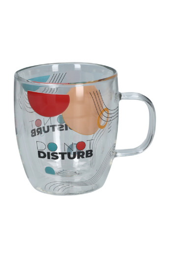 Bien Servi Do Not Disturb Printed Double Wall Mug with Ergonomic Handle Multicolor