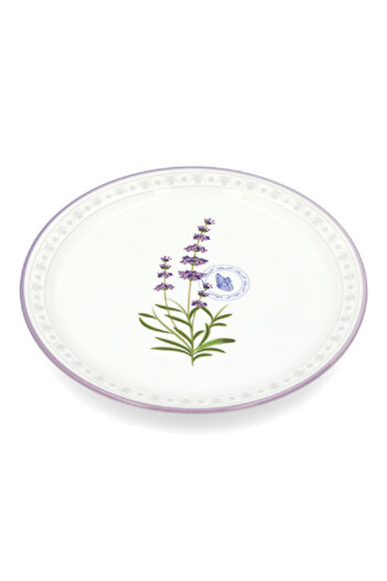 Bien Servi Desssert Plate with Decal Purple Rim