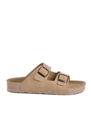 Aspor Beige Double Striped Anatomical Women's Slippers