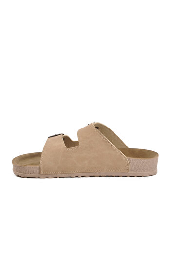 Aspor Beige Double Striped Anatomical Women's Slippers
