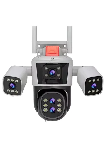 Spionescu Triple surveillance camera, P8, 16MP, 720 degrees, ultra HD 8K, Wi-Fi, night vision, motion sensor