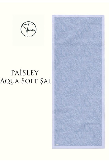 tuaipek ŞAL PAİSLEY AQUA SOFT COTON - ETNIC Cu Motiv