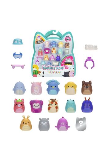 TOYFEST Squishmallows Mini Squish - a - Longs 14 Pcs Figure + Ring Set Model 3
