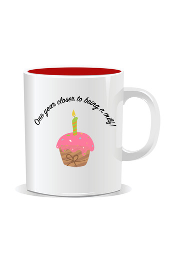 OEM Personalized mug with funny message, One year closer to being a milf - Red interior