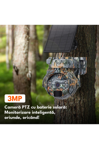 Spionescu Surveillance camera, WiFi, 3MP, 355° rotation, 90° tilt, solar powered, video, two-way audio