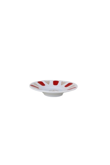 Porland Red Gilding Ergonomic Tea Plate Set of 2