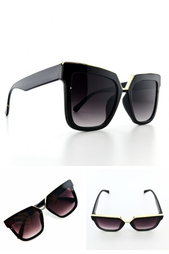 Lexi Bella Lexi Women's Sunglasses Gold Top - Black Frame Uv 400 Protection Ce Certified Sunglasses
