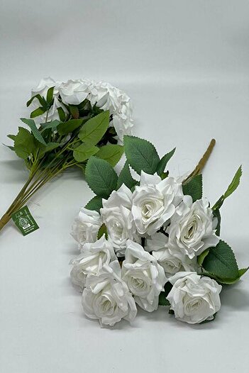 Massaltay Buchet de trandafiri deschis cu 9 capete – floare artificială cu aspect realist