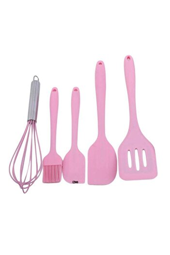 SIKS Set of 5 SIKS® Heat-Resistant Silicone Kitchen Utensils, Whisk, Brush, Large Spatula