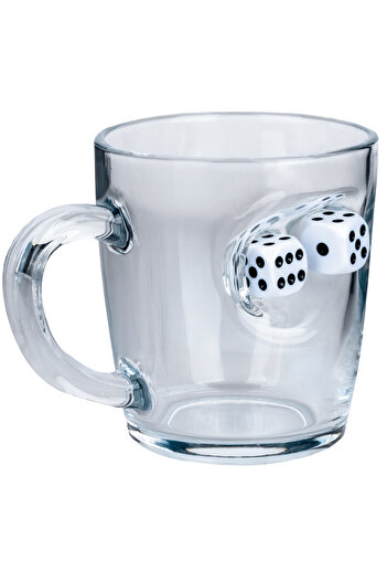 Bellore Backgammon Cup with Dice Tea Coffee Cup Mug with Dice 340Cc