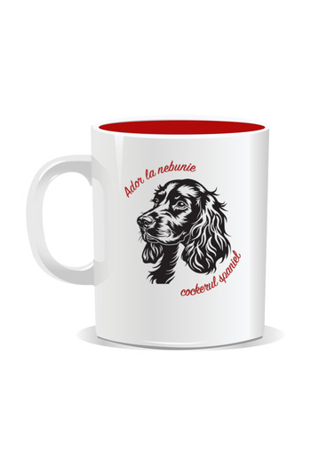 OEM Personalized mug with messages for dog lovers, I love cocker spaniels - Red interior