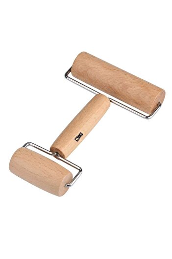 SIKS Rolling Pin for Dough, Roller Type, 2 Wooden Heads, 18x11x6 cm
