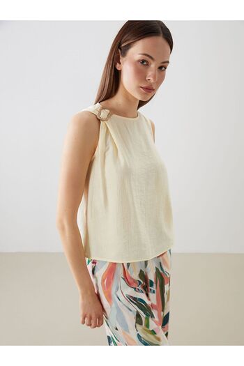 LC Waikiki Crew Neck Textured Blouse
