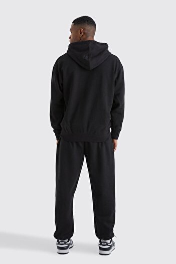 Boi Los Angeles Eagle Tracksuit - Black Printed Suit Jogger Sweatshirt Elastic Leg Hooded