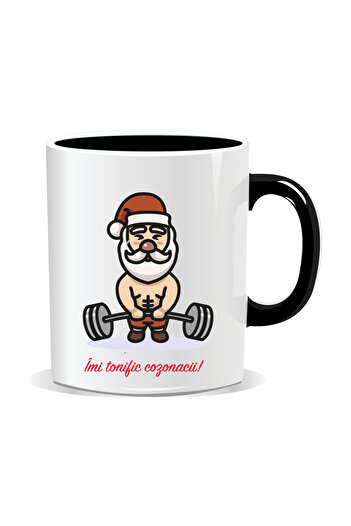 OEM Personalized Christmas mug, I tone my buns - Black interior