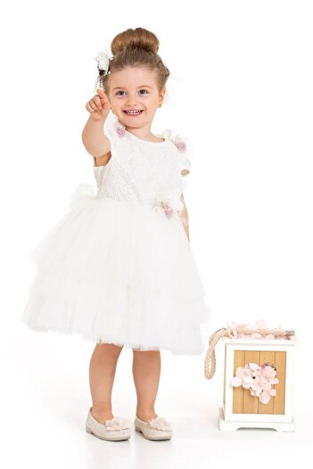 lumo bella kids Flower Accessory Fluffy Dream Tulle Princess Girls Kids Evening Dress