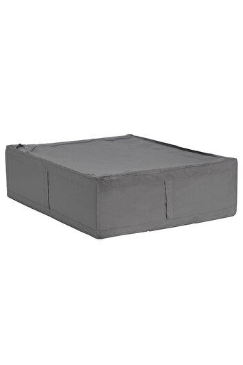 IKEA Fermuarlı Düzenleme Kutusu 63x53x19 Cm Saklama Kutusu Polyester Hurç Koyu Gri
