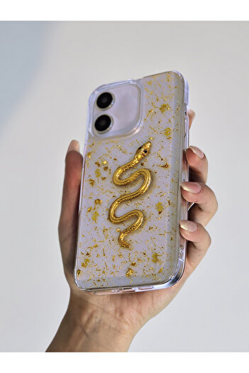 OSG iPhone 11 Uyumlu Çift Katman 3d Yılan Desenli Şeffaf Ve Darbe Emici Yapılı Koruyucu Telefon Kılıfı