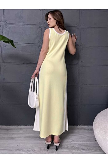 Butik Merrline Women's Side Stripe Garnish Soft Fabric Slit Premium Sports Dress